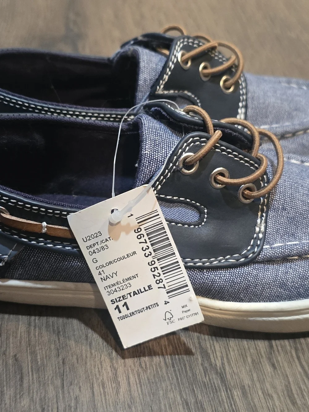 The Children's Place Navy Canvas Boat Shoes Toddler US 11